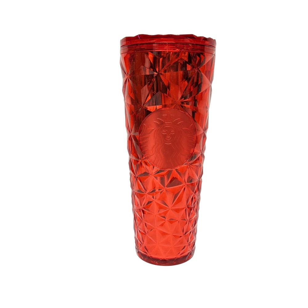 Starbucks Tumbler Cold Cup 24oz Venti Red Prism Geometric Jeweled‎ 011147110